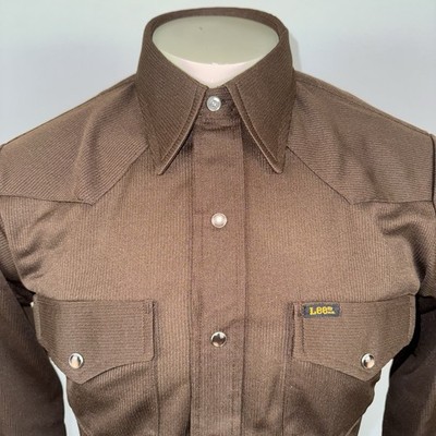 NOS Lee Pearl Snap Shirt Vtg 70s Western Rockabilly Polyester