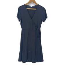 Old Navy Effortless Black Vneck Fit & Flare Casual Capsule Basic Dress Size MD