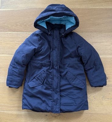 H&M Blue Winter Jacket Over The Hips Removable Hood Kids Size 6-7Y Unisex 