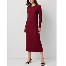 Forever 21 Maroon Ribbed Long Sleeve Fitted Bodycon Dress NWT
