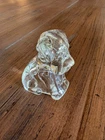 1940s Vintage Federal Glass Mopey Dog Clear Glass Candy Container