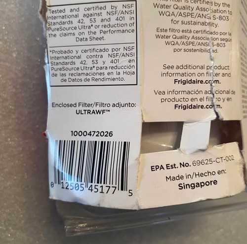 Frigidaire ULTRAWF PureSource Ultra Water & Ice Refrigerator Filter New - Picture 4 of 8