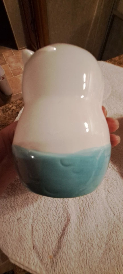 Soporte de esponja retro vintage Sweet Cat cocina blanco con azules  Foto 4 de 4