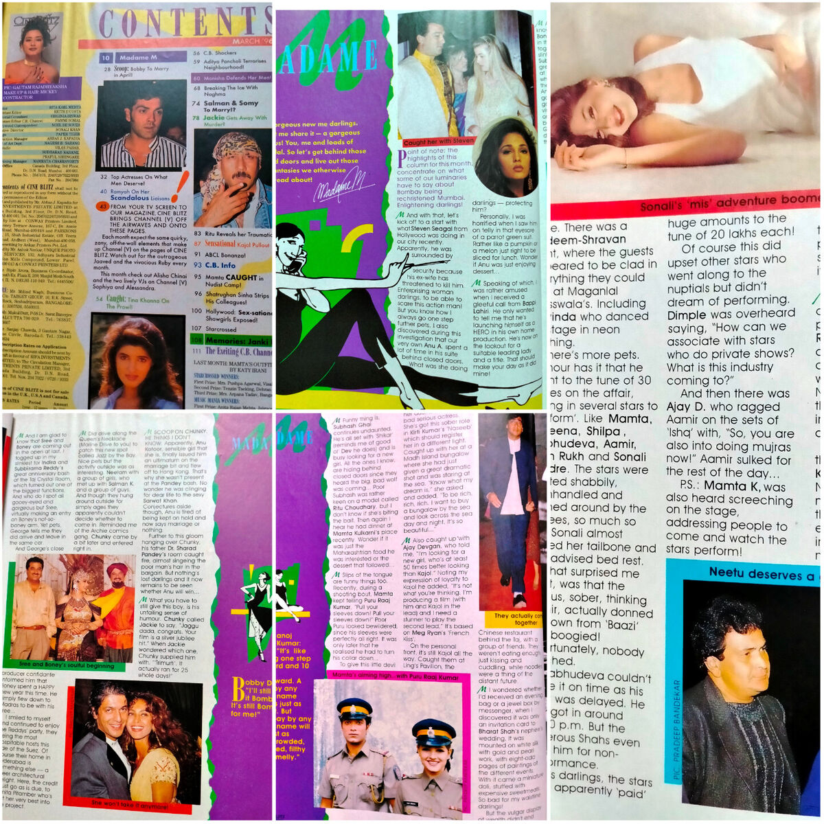 Cineblitz 1996 Manisha Dharmendra Bobby Rekha Neetu Nagma Magazine Bollywood eBay