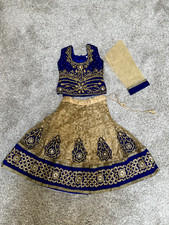 Indian Party Wear Embroidered Handmade Silk and Net Lehenga for Girls
