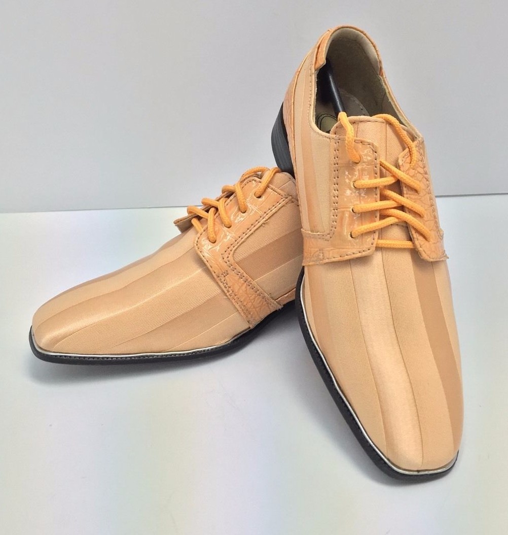 Boys Youth Peach Satin Dress Shoes 