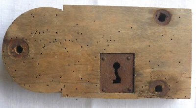 Ancienne Grande Serrure En Bois - Photo 1/4