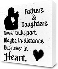 Fathers And Daughters Never Apart Wooden Sign, Baby Girl Nursery Room for Daught