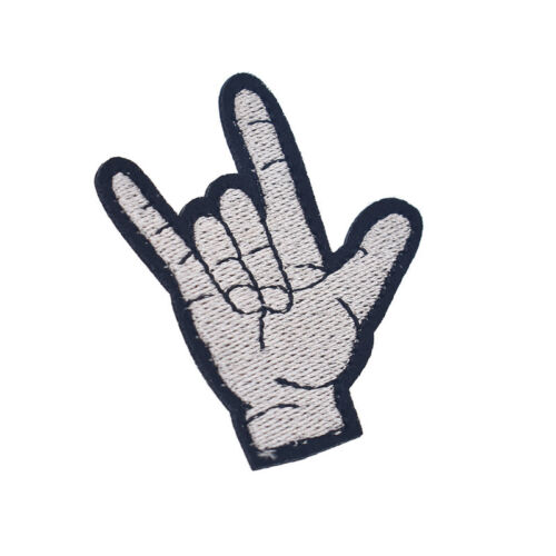 1pc Hand Rock Logo Metal Heavy Patches Sewing Applique Clothes Bag Supplies DIY - Picture 3 of 4