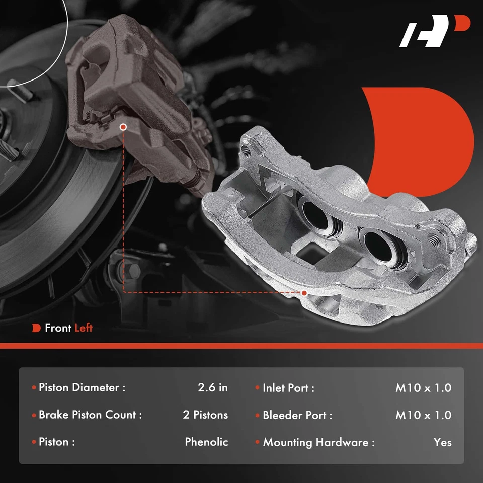 Pinza de freno delantera/trasera izquierda con soporte para Dodge Ram 4500 5500 08-18 18-B8093 Foto 2 de 4