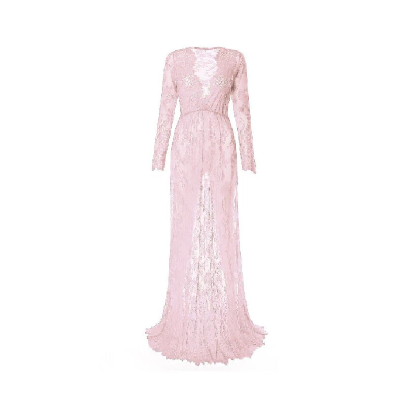 Lace Maxi Maternity Dresses Pink for sale | eBay
