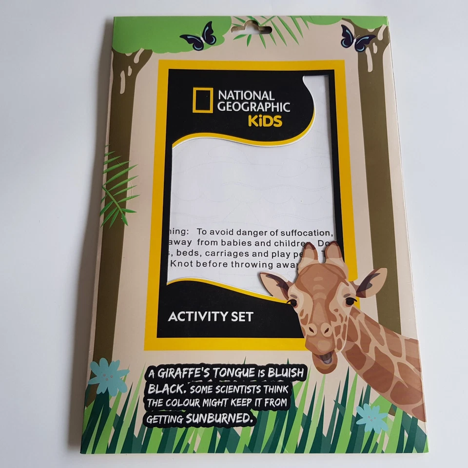 National Geographic Kids Activity set pencil drawing paper animals giraffe #4479 - Image 4 of 4