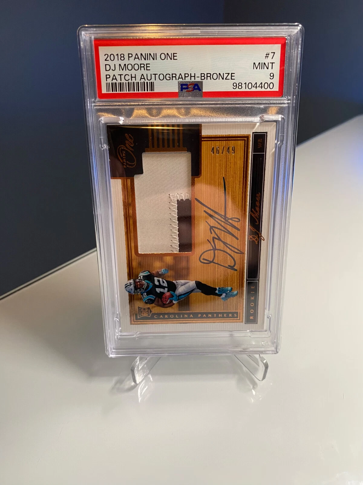 DJ Moore Panini One #7 Autograph Patch Bronze
