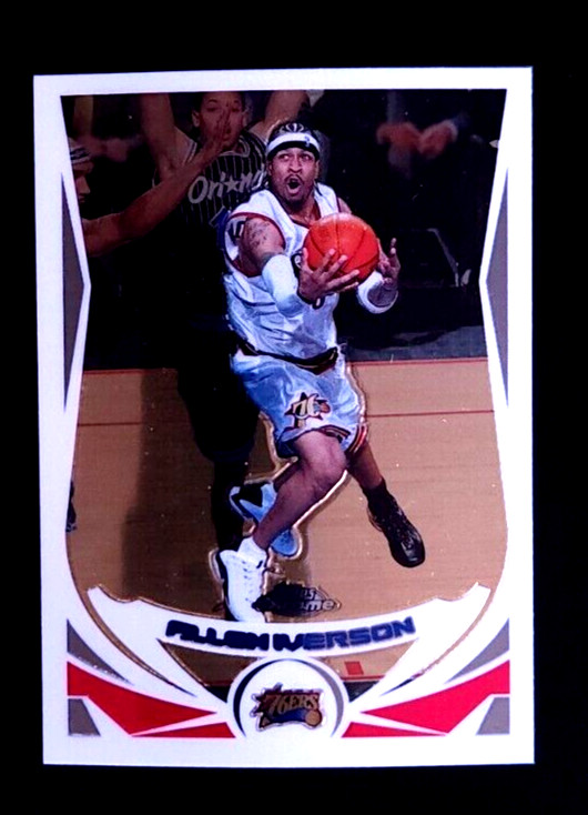 Allen Iverson #1 Basketball Cards 2004 Topps Chrome trading card — raw and PSA graded price guide