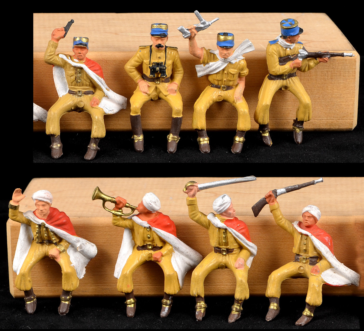 Starlux 8 Mounted French Foreign Legion 60mm painted Toy Soldiers