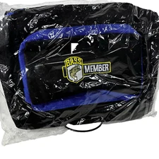 BASS Member NEW Blue & Black Soft Side Fishing Tackle Bag Embroidered Logo