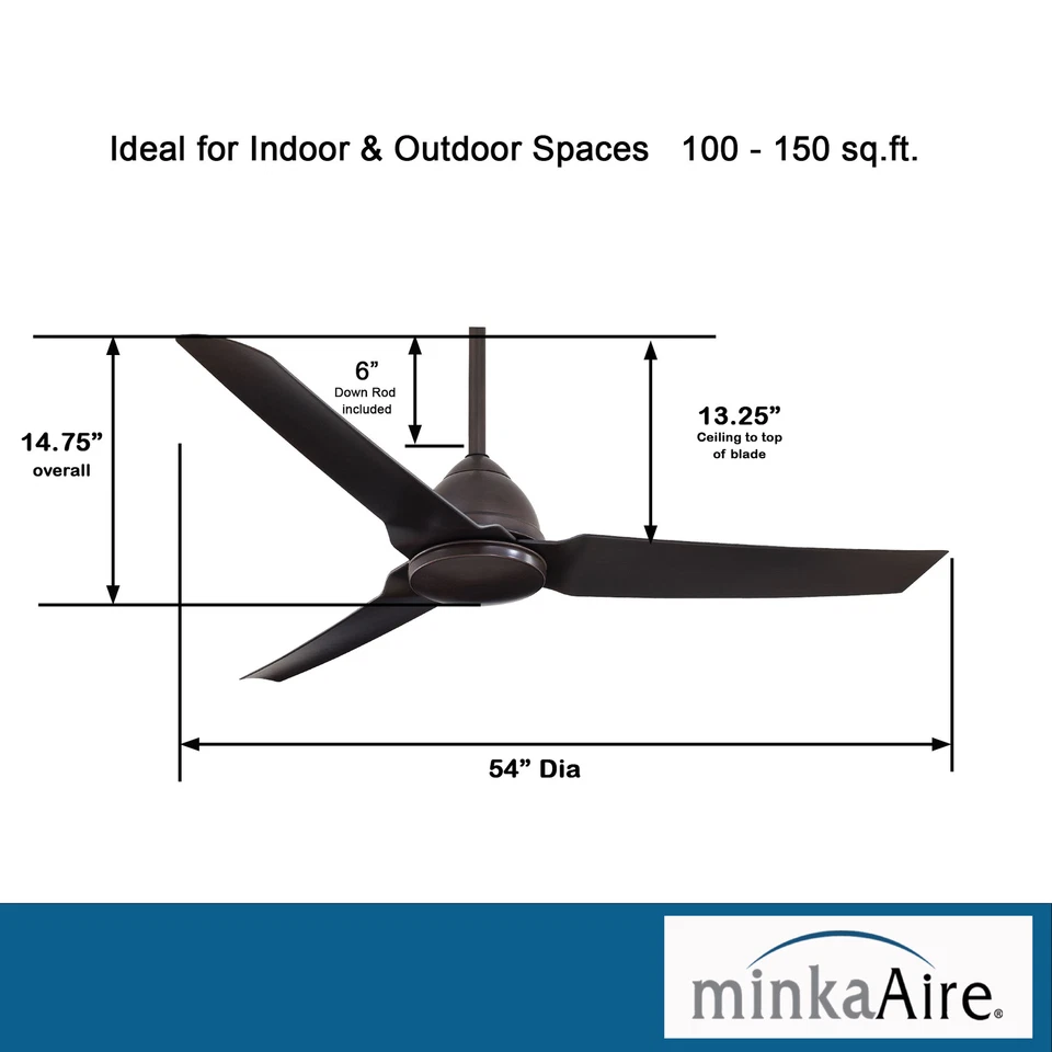 Minka Aire Java 54" Indoor/Outdoor Ceiling Fan With Remote Control, Kocoa - Image 3 of 4