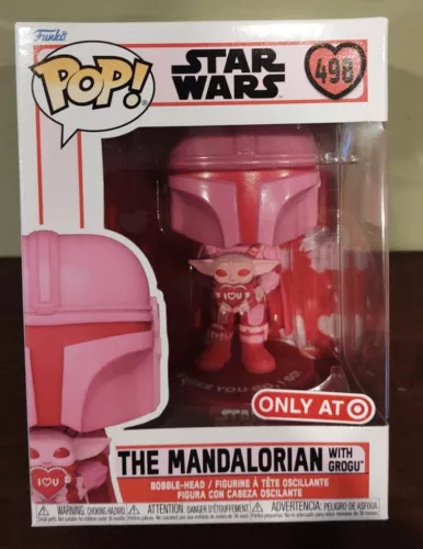 FUNKO TARGET EXCLUSIVE STAR WARS VALENTINE MANDALORIAN W/GROGU POP