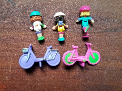 Polly Pocket on the Go Out'n About Bicycles 3 Figuren * komplett * Vintage 1994 - Bild 2 von 2