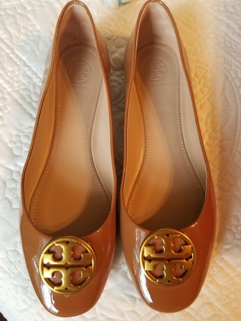 Tory Burch Chelsea Patent Leather Flats Umber 7.5 NWB | eBay