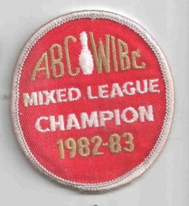 ABC WIBC Mixed League Champion 1982-83 Bowling Patch