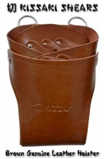 Kissaki Brown Genuine Leather Hair Scissors Holster Cosmetologist Shears Pouch