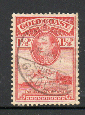 GOLD COAST #117 1938 11/2 KING GEORGE VI & CHRISTIANSBURG CASTLE