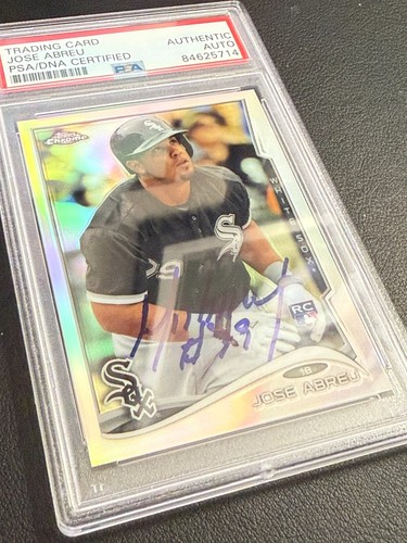 Jose Abreu Signed 2014 Topps Chrome Refractor Rookie Card PSA/DNA Autograph - Picture 3 of 4