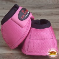 Small Hilason Durable Horse Ballistic Overreach No Turn Bell Boots Pair Pink on sale Small Hilason Durable Horse Ballistic Overreach No Turn Bell Boots Pair Pink on sale