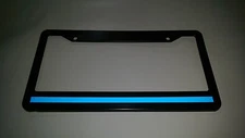 Blue Line License Plate Frame thin REFLECTIVE Support The Police Safety 