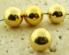 24 VINTAGE GOLD ACRYLIC 12mm. SMOOTH ROUND BEADS 1042