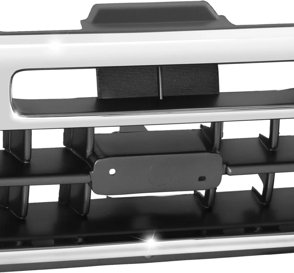 Carcasa de rejilla cromada/argent estilo OE para Nissan Pathfinder 96-99 con ranura para insignia Foto 3 de 4