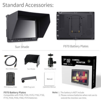 FEELWORLD FW759 7 inch IPS On-Camera DSLR Field Video Monitor 4K