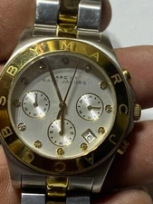 Unisex Dual Tone Marc by Marc Jacobs MBM3117 Chronograph Analog Watch With Date