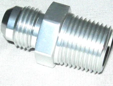 06 AN Male Flare to 3/8"NPT Adapter SimChrome Show Polished Silver Anodized Alum