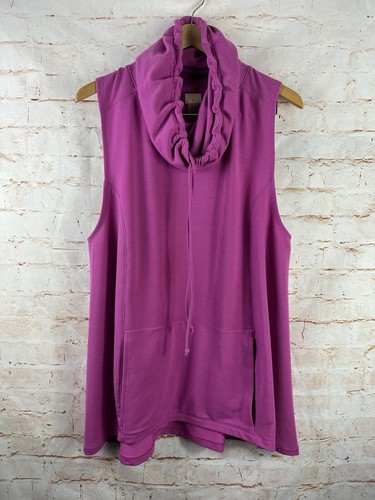 Calia by Carrie Underwood Sleeveless Cowl Neck Sweatshirt Pink Plus Size 1x
