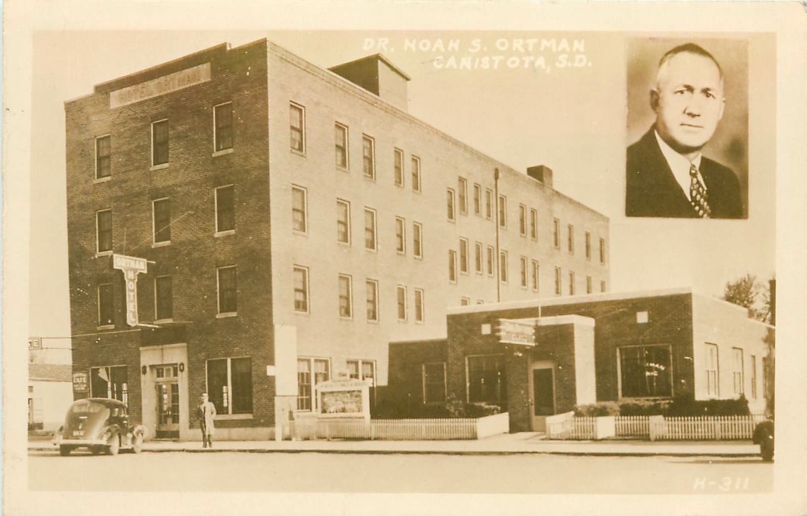 South Dakota, SD, Canistota, Dr Noah Ortman, Hotel, Cafe & Clinic 1940's RPPC eBay