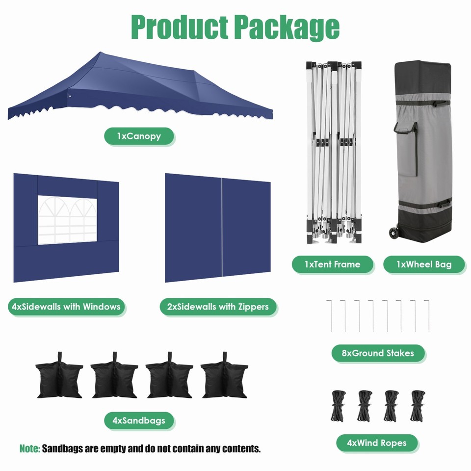 10'x20' Pop up Canopy Tent Instant Shelter Outdoor Commercial Party