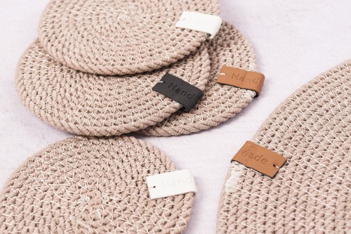 Etiquetas de cuero hechas a mano Milward - Etiquetas en relieve - Plegables 6 piezas 1 x 4 cm - Imagen 2 de 10