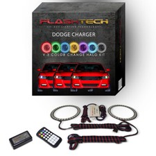 RGB Angel Eye LED Halo kit with RF Remote for 2015-2020 Dodge Charger Headlights