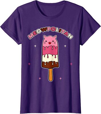 Ice Cream Cat Summer Refreshment Meowpolitan Gift Ladies' Crewneck T-Shirt