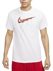 Nike Dri-FIT Men's Swoosh Basketball Hoop T-Shirt (White/Red) DB5984-100 |  eBay