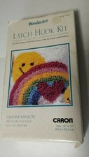 Wonderart Latch Hook Kit Sunshine Rainbow Pillow 12x12 by Caron