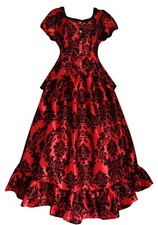 Victorian Steampunk Gothic Victorian Civil War Halloween Red Top Skirt Dress