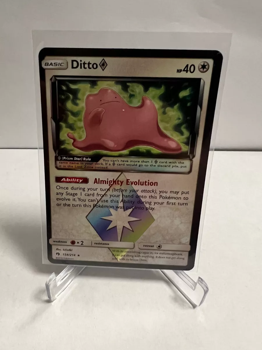 Pokemon Ditto Prism Star - 154/214 - Rare Holo Card - SM8 Lost Thunder -  Recaptured LTD