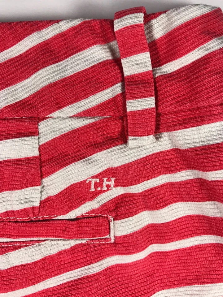 Pantalones Cortos Tommy Hilfiger Mujer Talla 0 Pequeñas Rayas Rosa y Blanco Foto 4 de 4