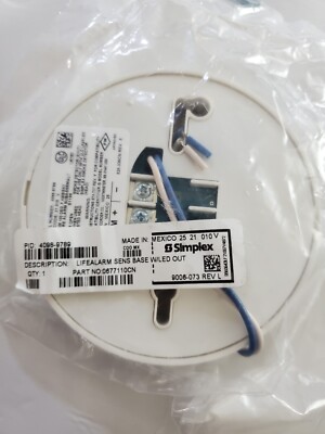 SIMPLEX 4098-9789 LIFE ALARM ANALOG Sensor Base w/ LED Out