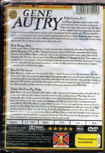 Gene Autry 4 Features DVD Brand New Sealed Region Free Westerns Family - Picture 2 of 2