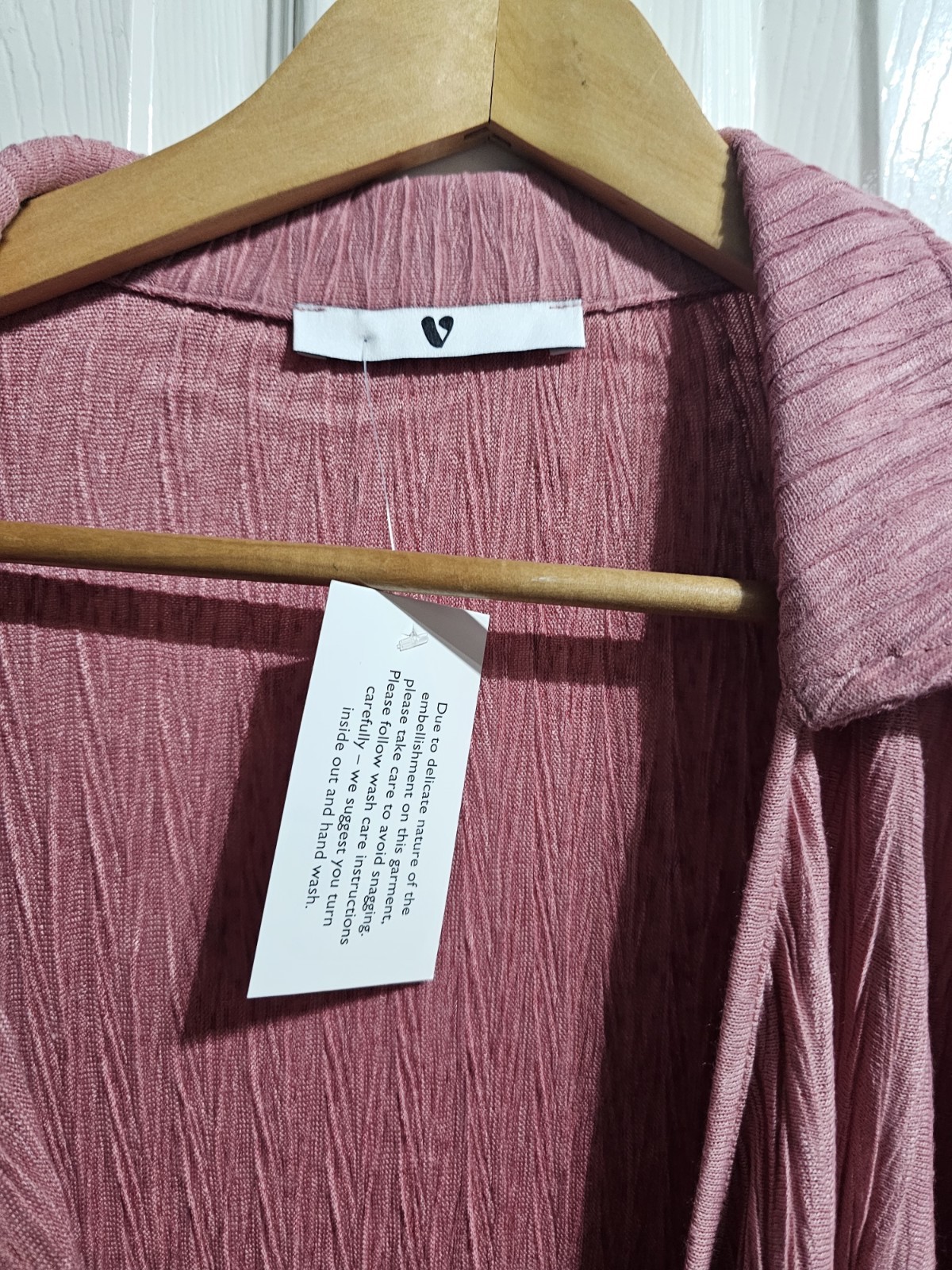 V By Very Curve Blush Pink Wrap Top Collared Long Sleeve Size 22 Bnwt Rrp £28 image 3