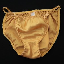 NEW Delicates VTG JC Penney Polyester Satin String Bikini Panty MEDIUM